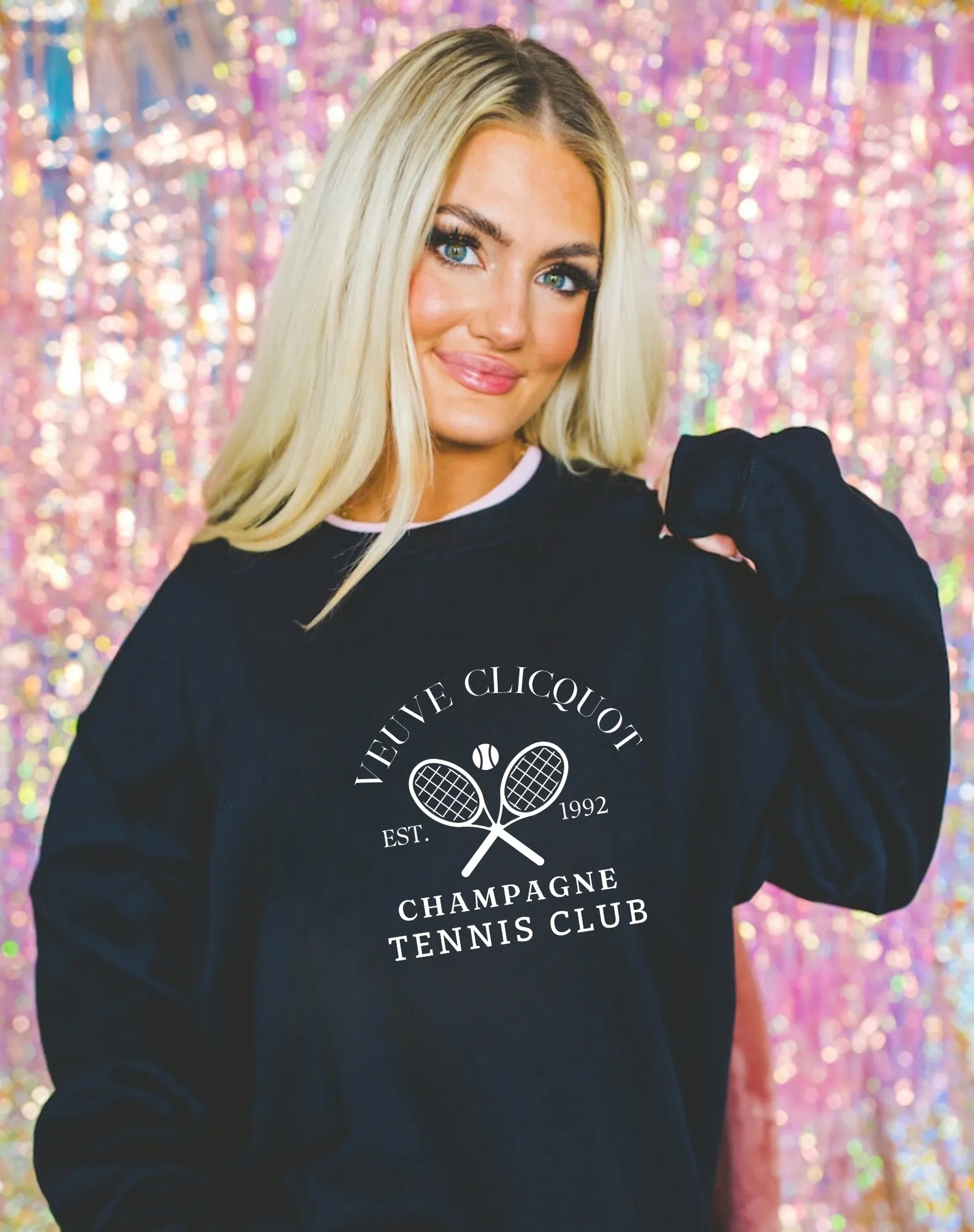 Preppy Veuve Clicquot Champagne Tennis Club Sweatshirt