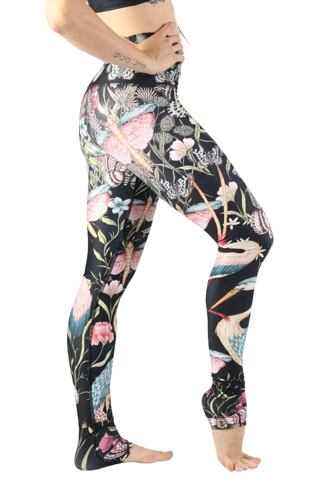 Pretty in Black Printed Yoga Legging