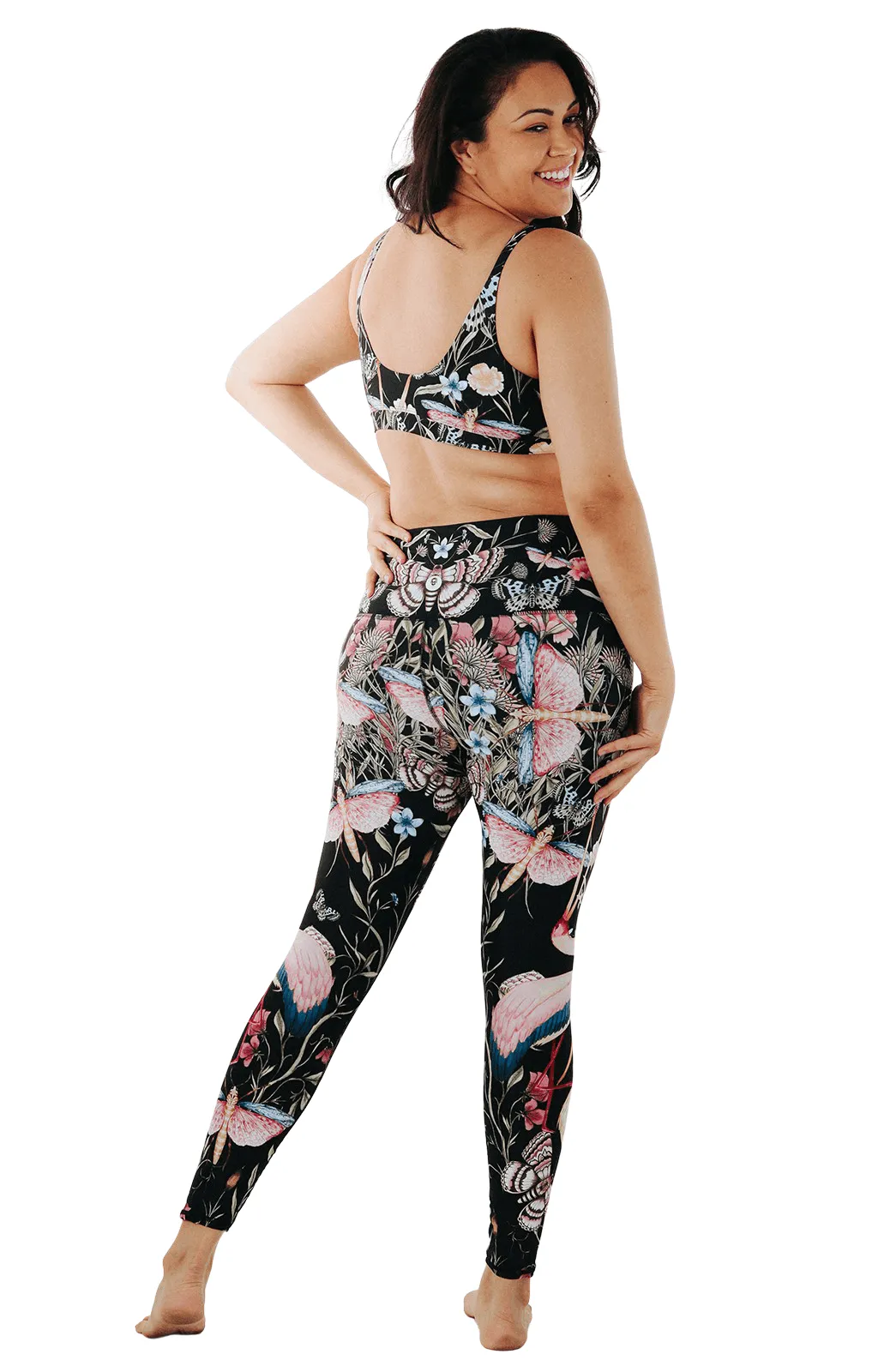 Pretty in Black Printed Yoga Legging