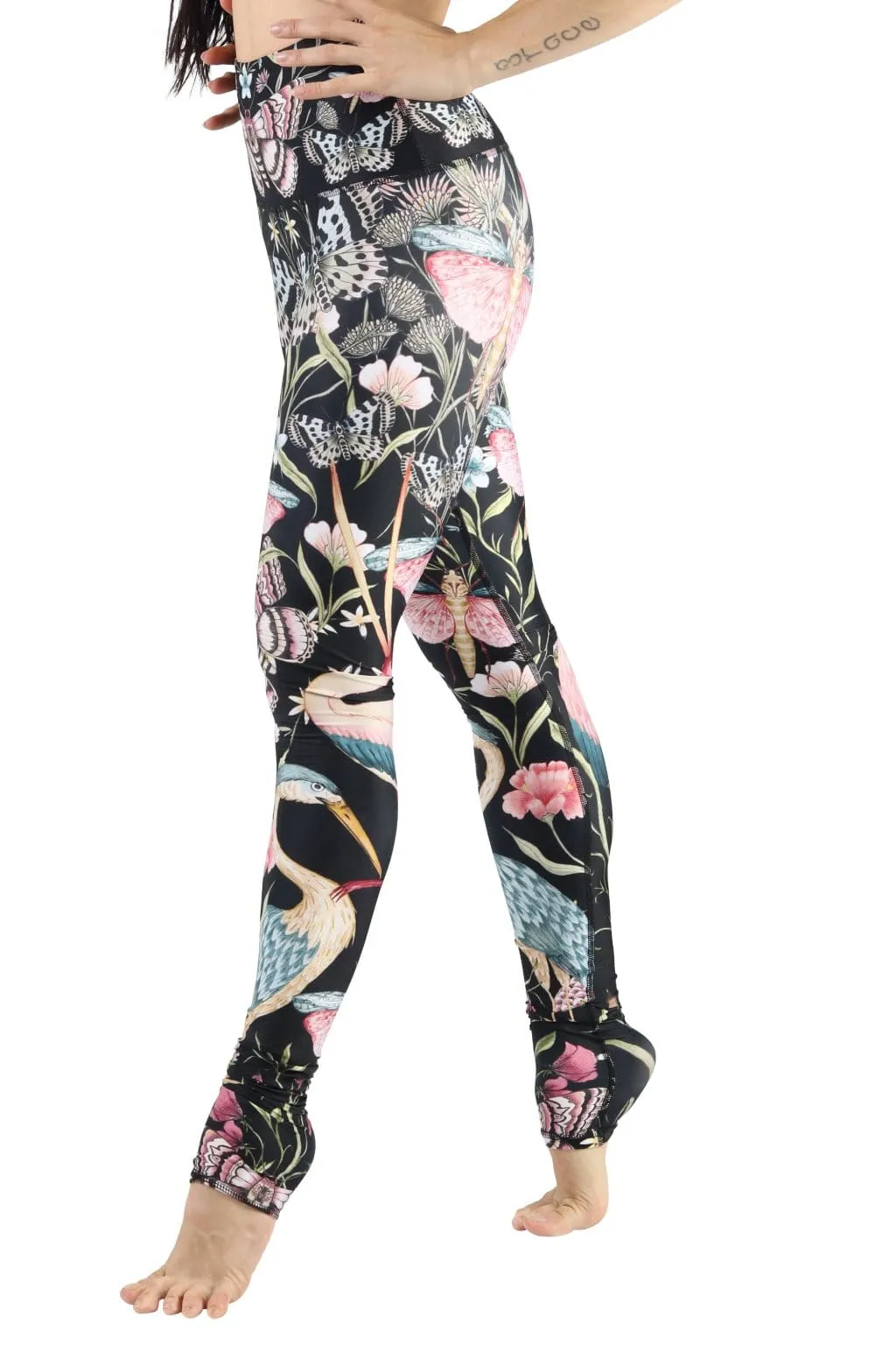 Pretty in Black Printed Yoga Legging