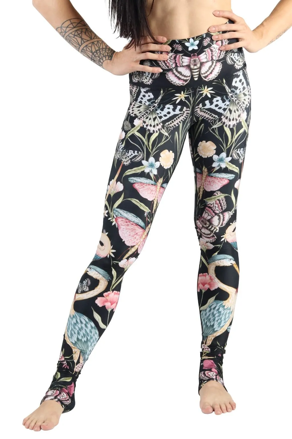 Pretty in Black Printed Yoga Legging