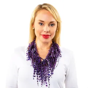 Purple Scarf Necklace - Amethyst