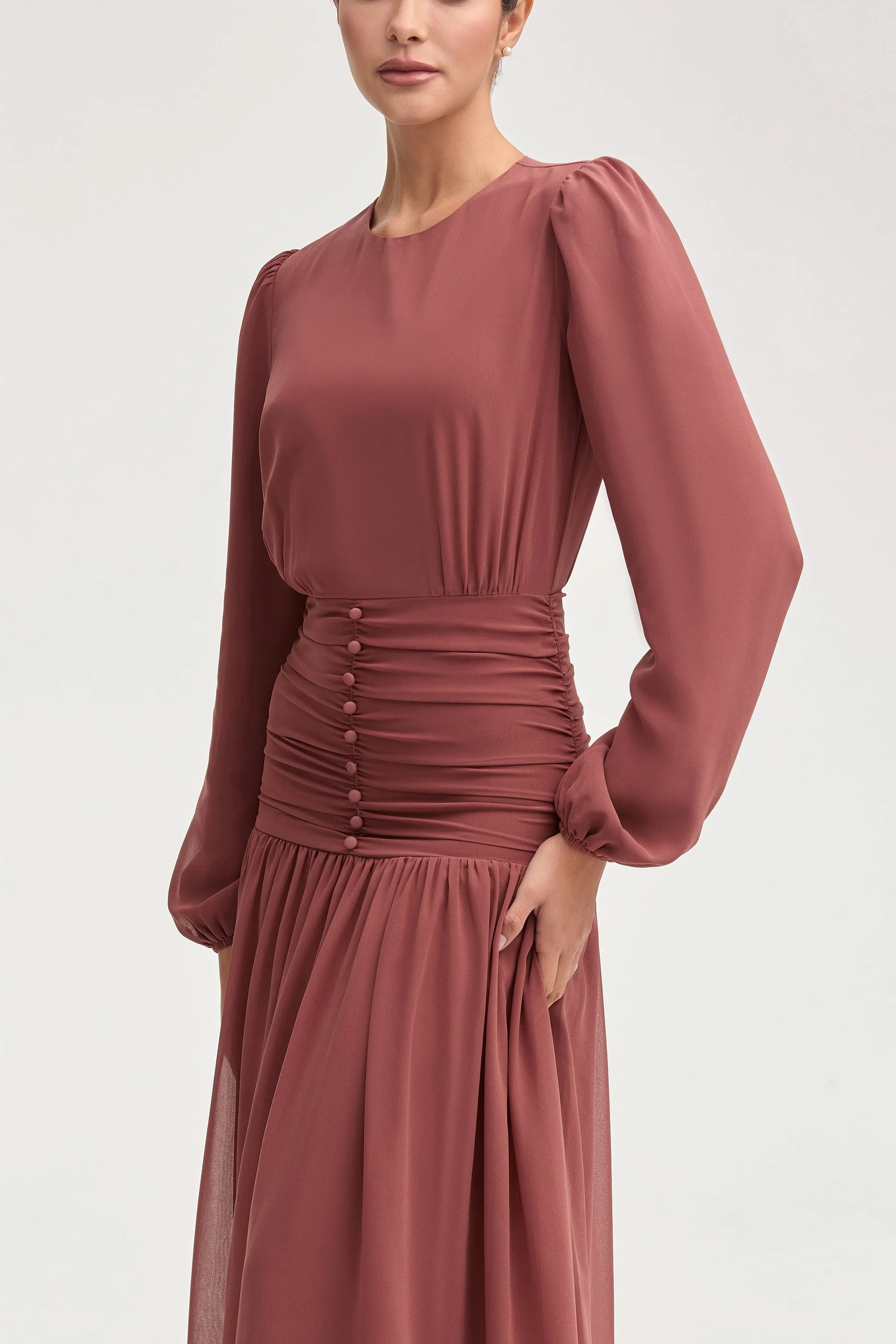 Randa Rouched Maxi Dress - Toasted Pecan