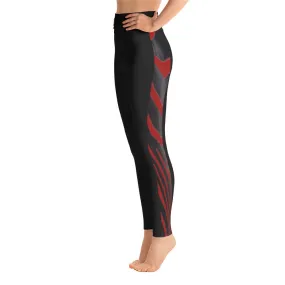 Red Side Zebra Yoga Leggings