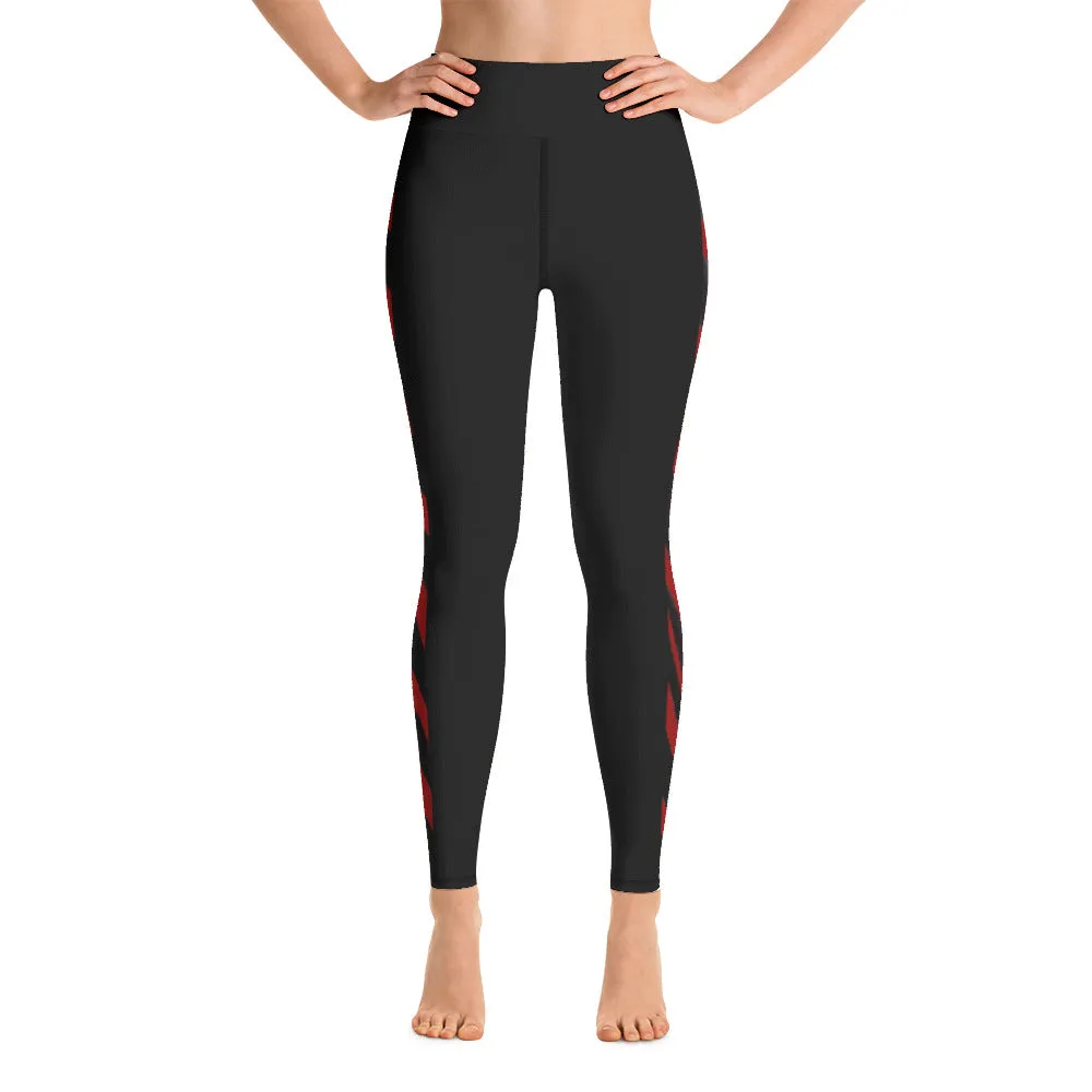 Red Side Zebra Yoga Leggings