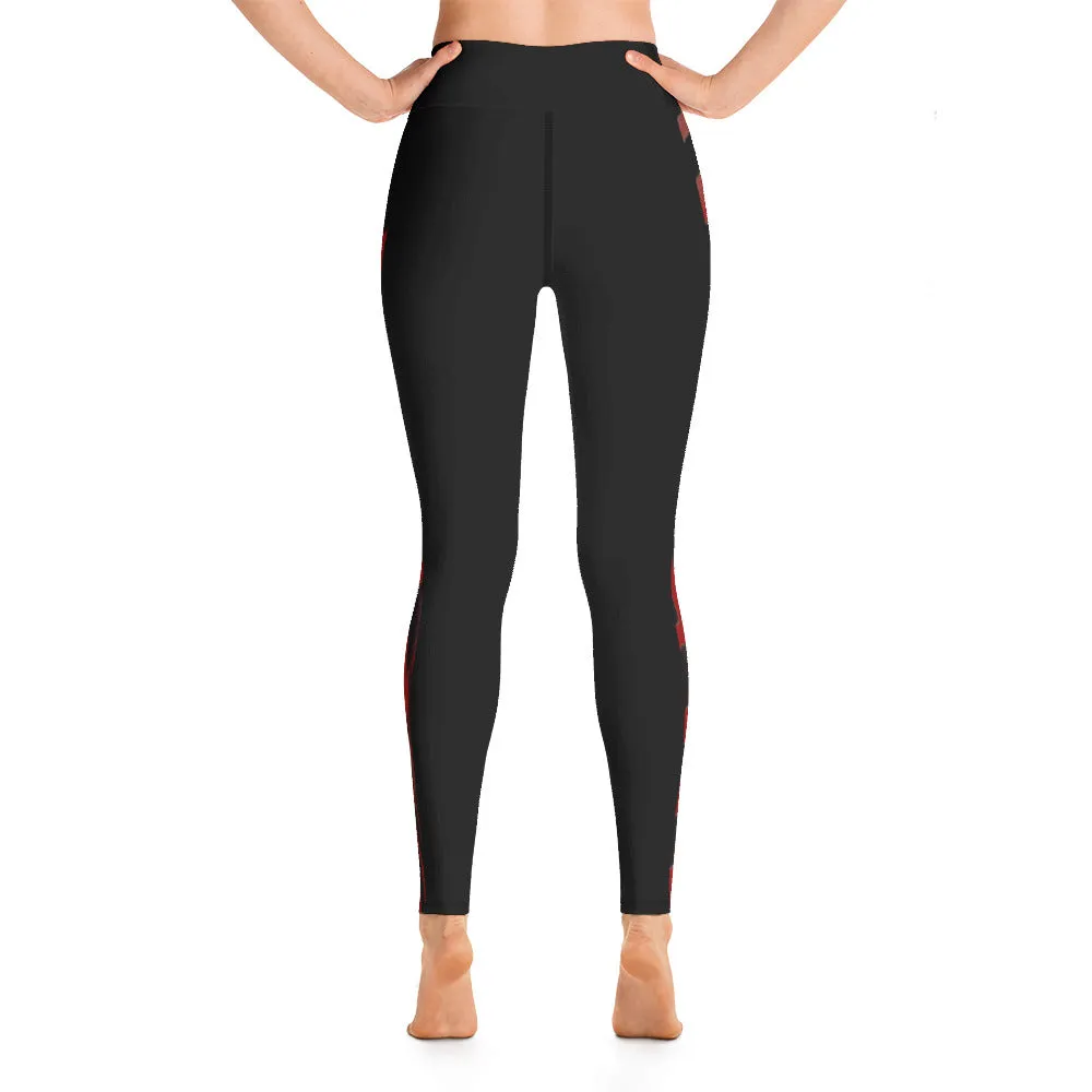 Red Side Zebra Yoga Leggings