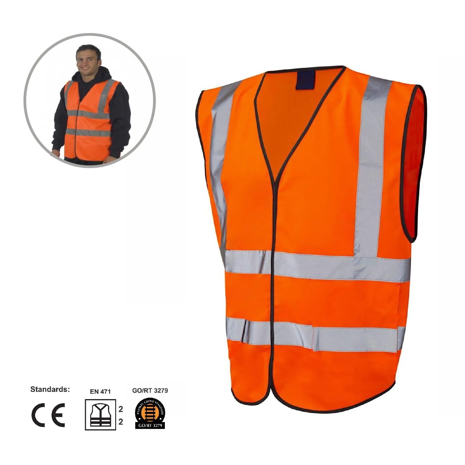 Reflective Large Warning Triangle Sign & Orange Safety Vest