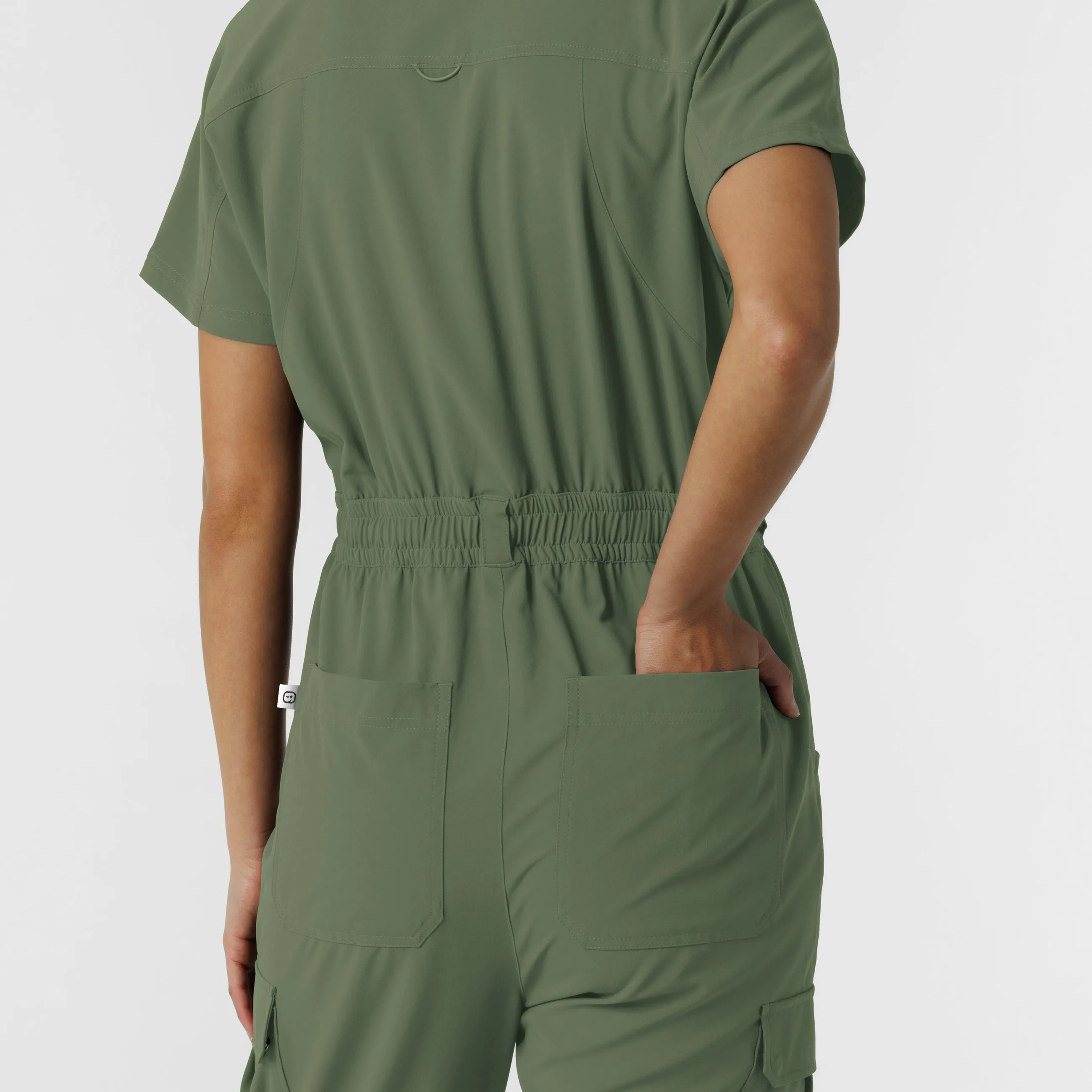 RENEW Women's Cargo Jogger Scrub Jumpsuit - Olive