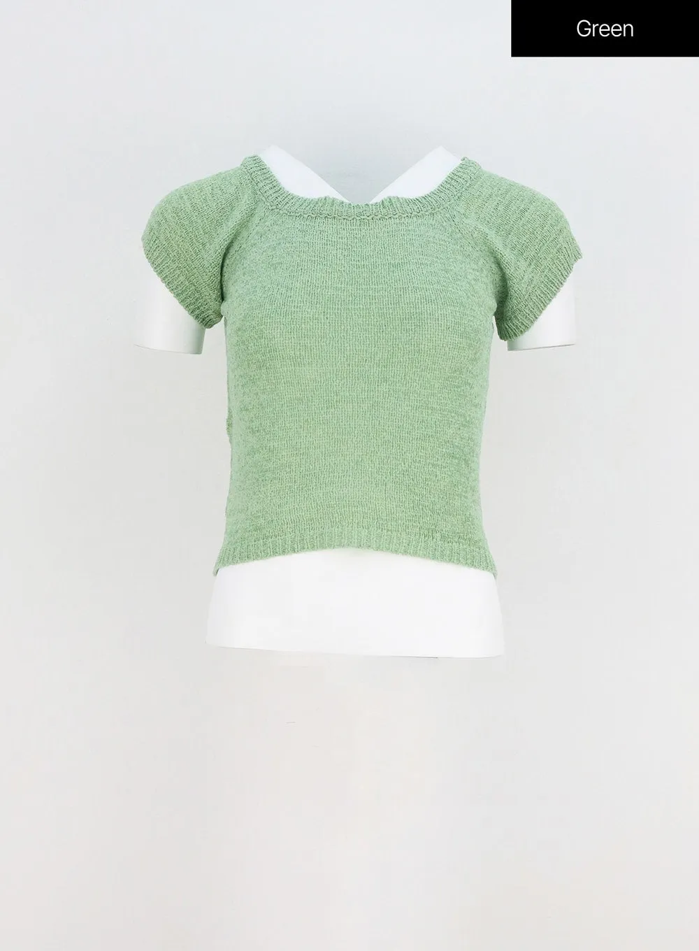 Short Sleeve Mesh Sweater OY310