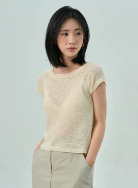 Short Sleeve Mesh Sweater OY310