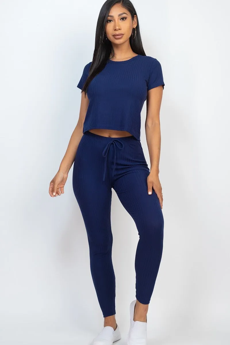 Short Sleeve Top and Leggings Set