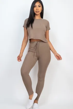 Short Sleeve Top and Leggings Set