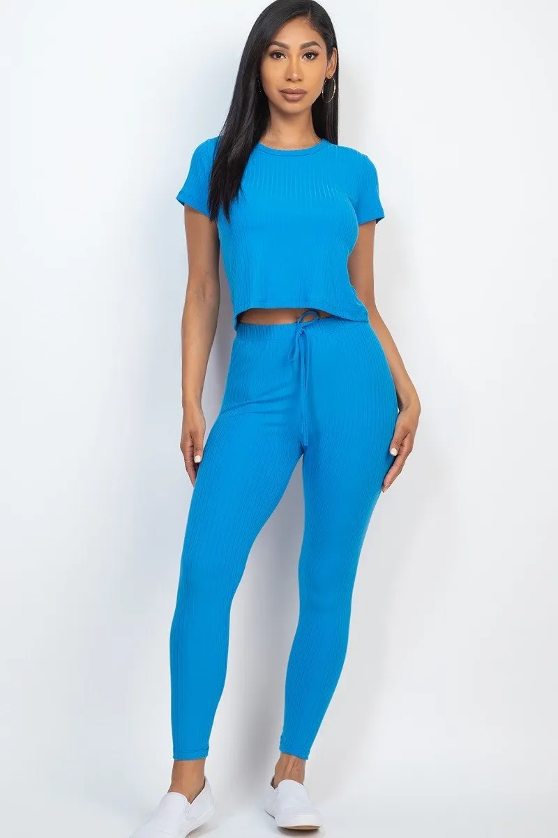 Short Sleeve Top and Leggings Set