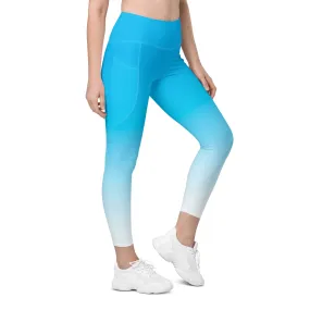 Sky Blue Blend Leggings with pockets