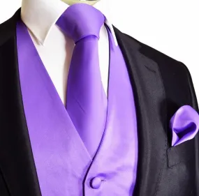 Solid Violet Tuxedo Vest Set