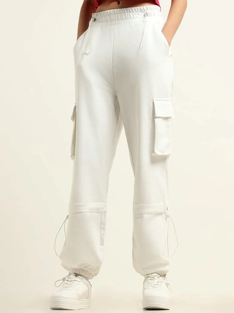 Studiofit White Cargo Joggers