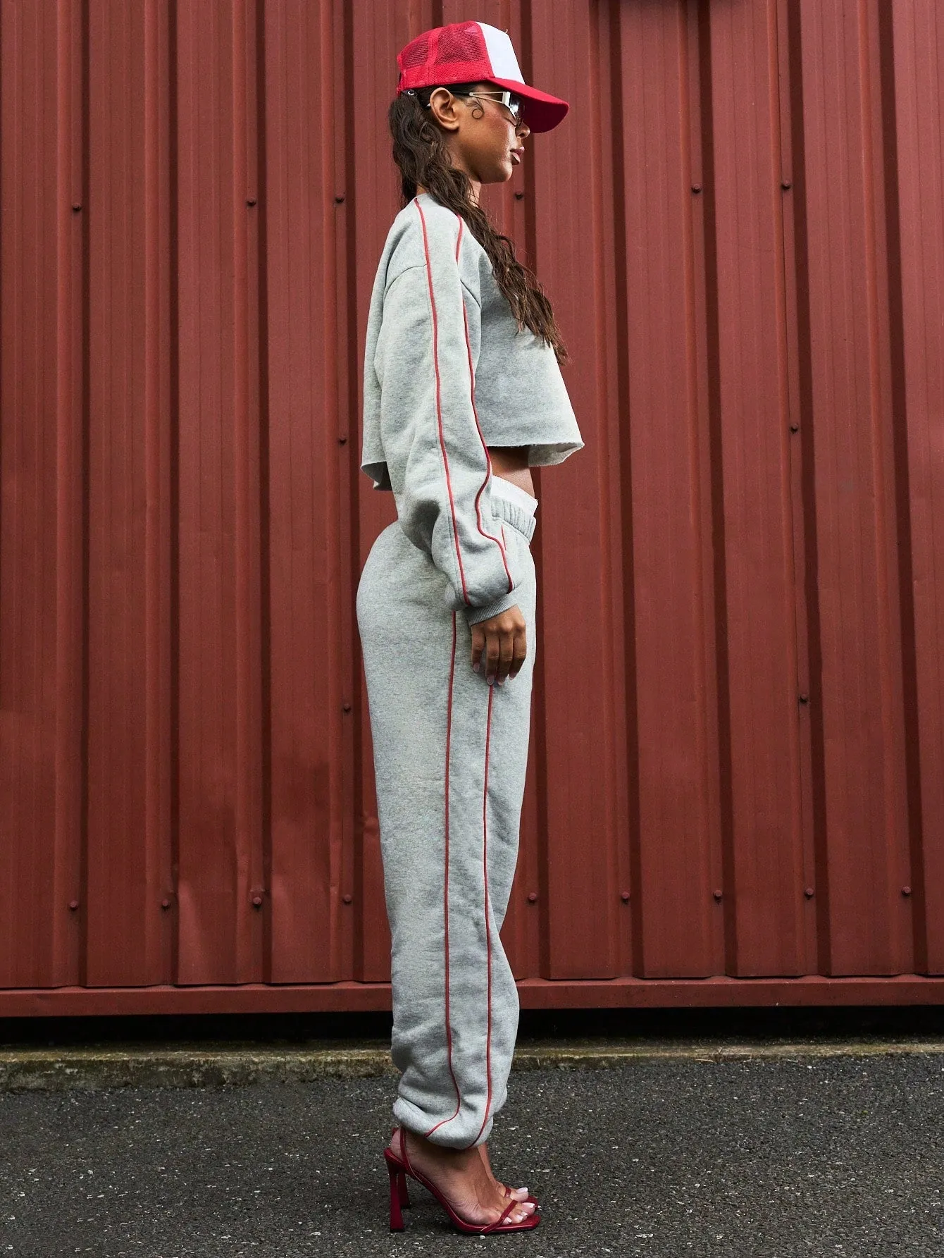 SUMWON WOMEN Loose Baggy Joggers With Piping Detail