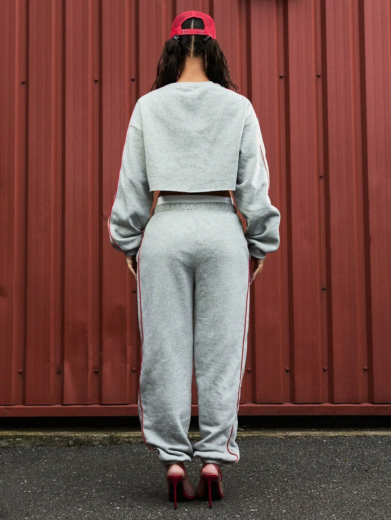 SUMWON WOMEN Loose Baggy Joggers With Piping Detail