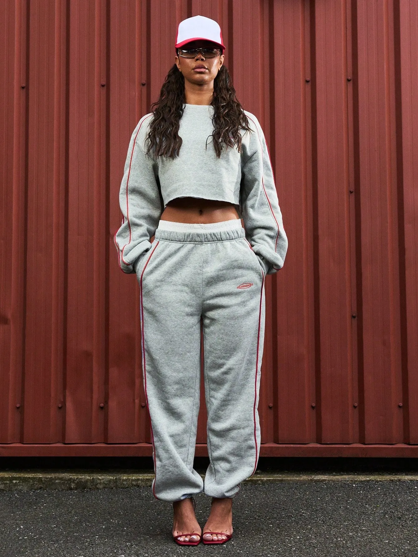 SUMWON WOMEN Loose Baggy Joggers With Piping Detail