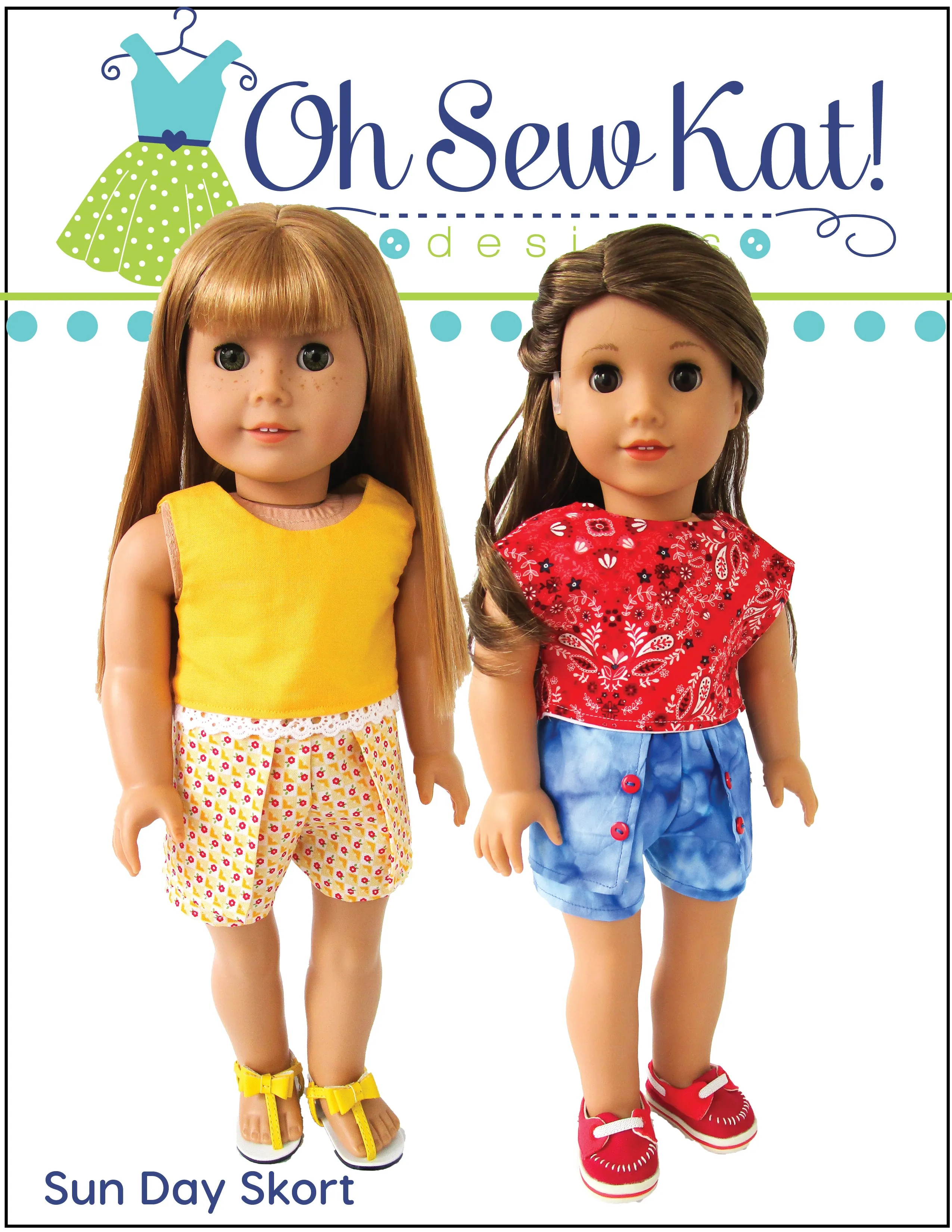 Sun Day Skort 18 Inch Doll Sewing Pattern