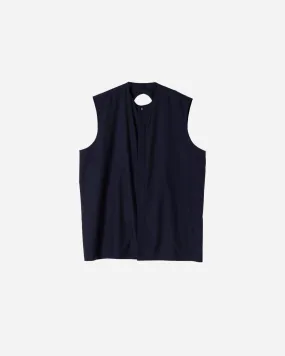 Super140 WOOL JERKIN HELI-CREW VEST .06【NAVY】