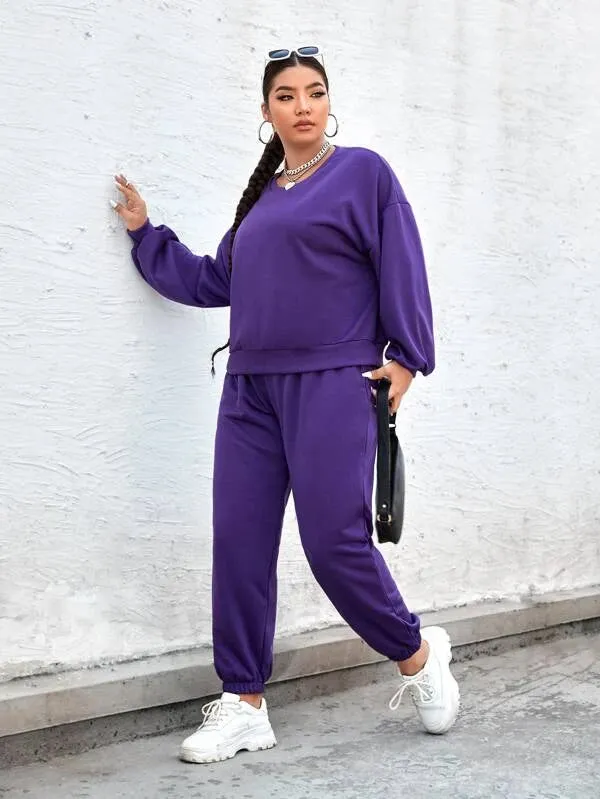 SXV Purple Sweatshirt with Jogger Coords Set