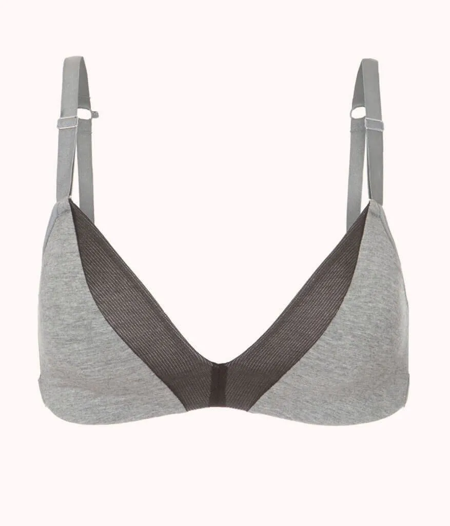 The All-Day Deep V No-Wire: Heather Gray