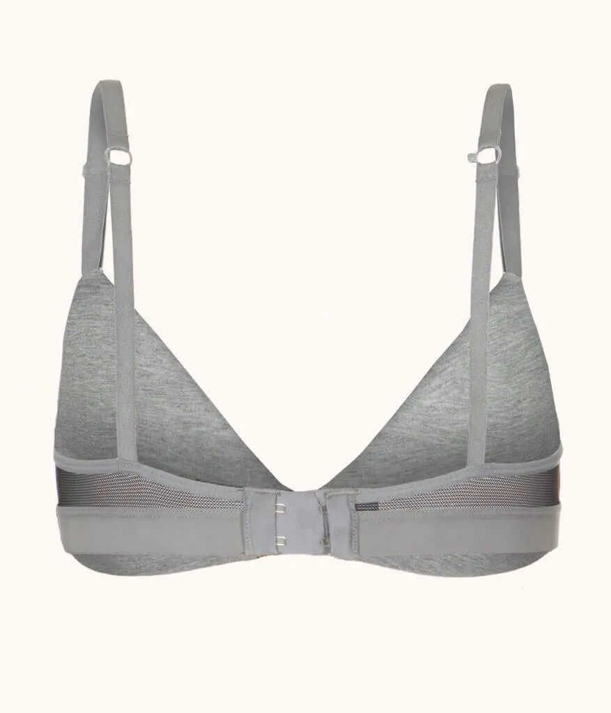 The All-Day Deep V No-Wire: Heather Gray