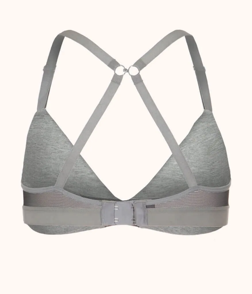 The All-Day Deep V No-Wire: Heather Gray