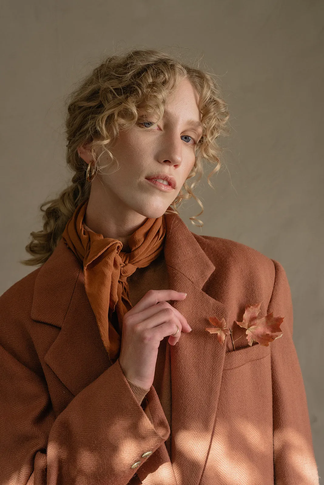 'The Scout' Washable Silk Scarf in Rust