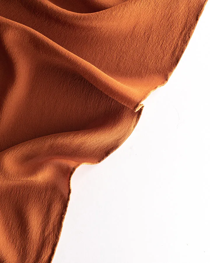 'The Scout' Washable Silk Scarf in Rust