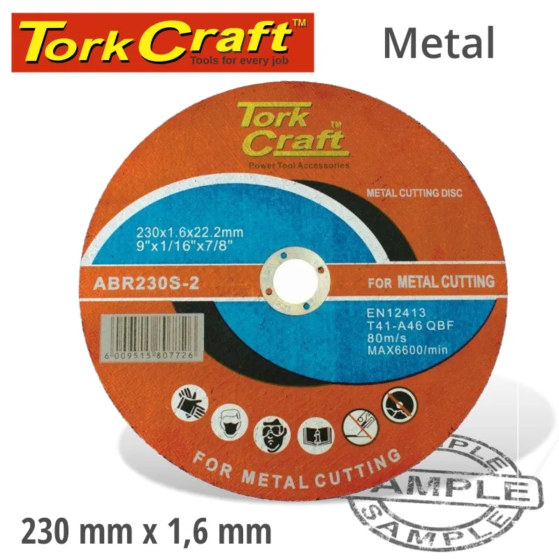 TORK CRAFT CUTTING DISC STEEL AND SS 230 X 1.6 X 22.22MM ABR230S-2