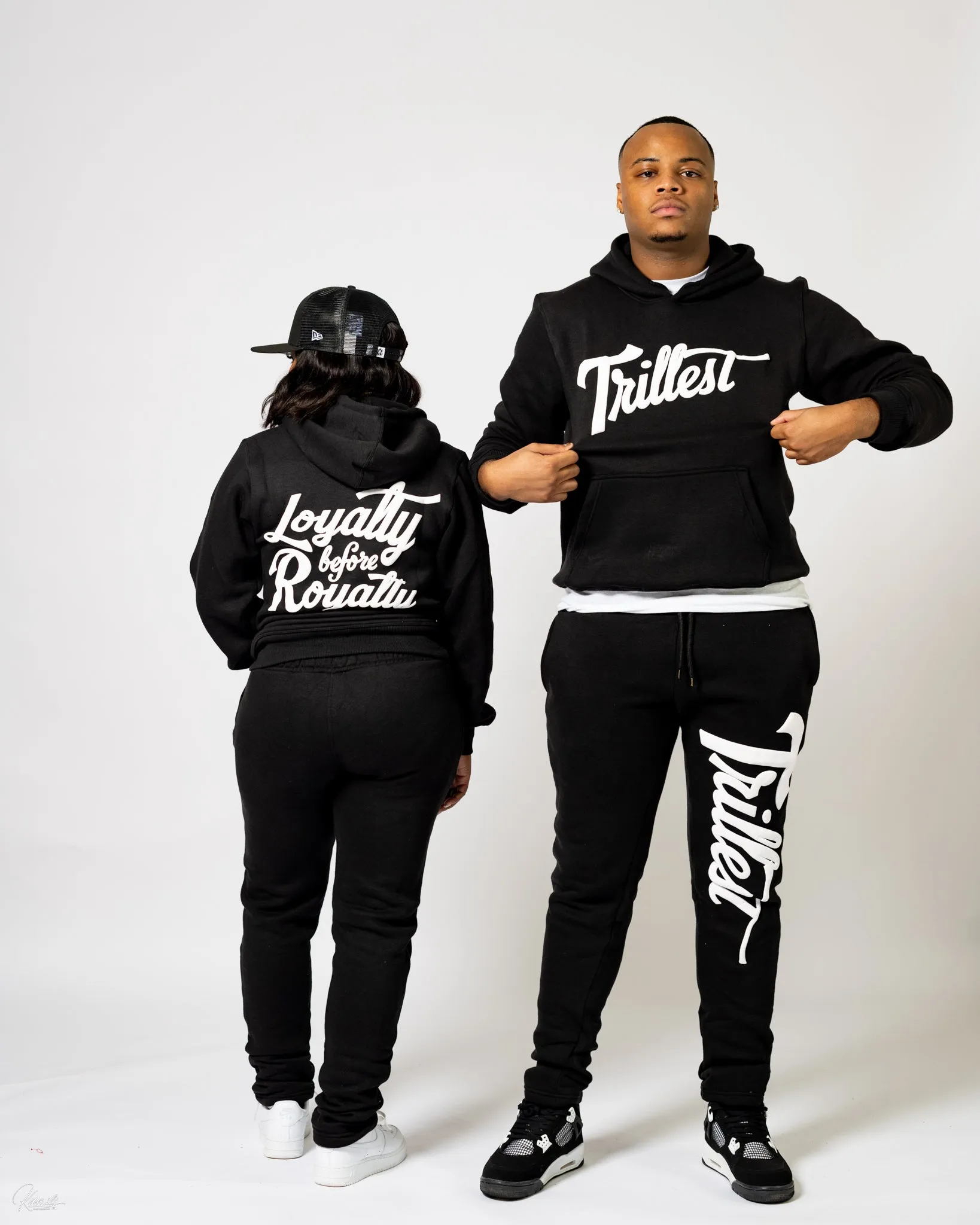 Trillest Straight Leg Joggers - Black/White