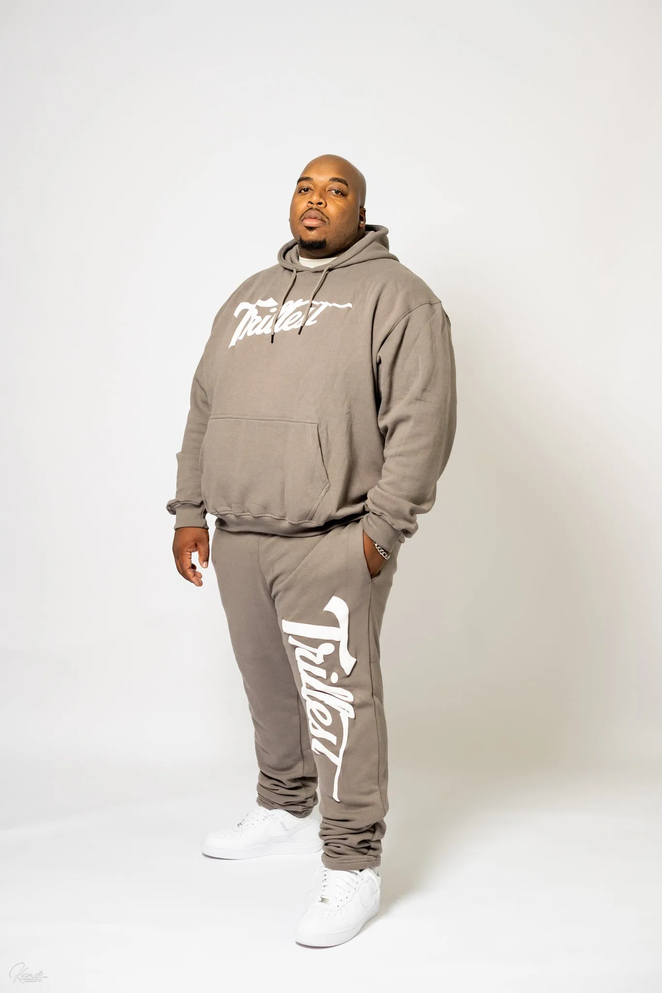 Trillest Straight Leg Joggers - Gray\White