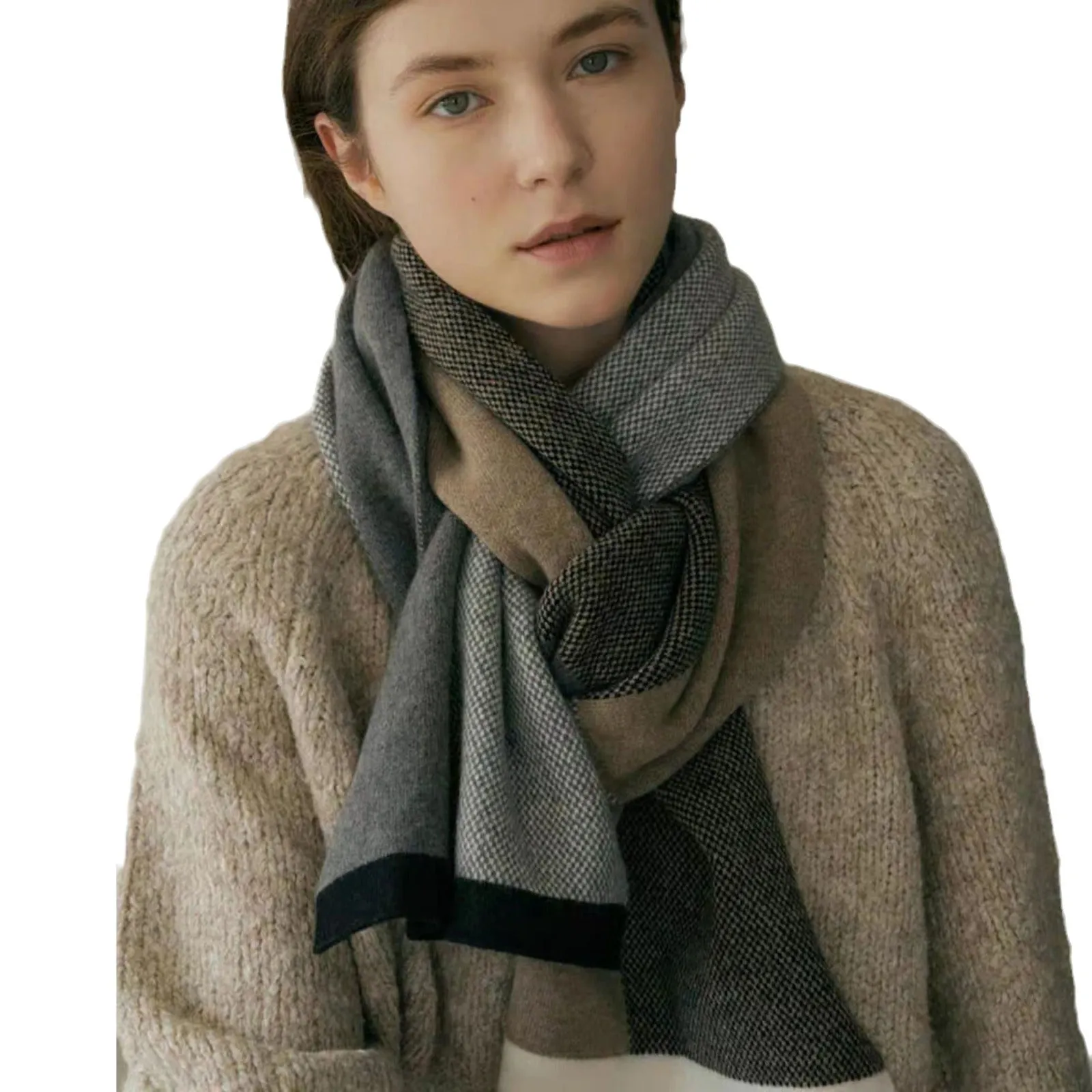 Unique Comfortable Warm Thick Cozy Elegant Soft Stylish Modern Knitted Scarf