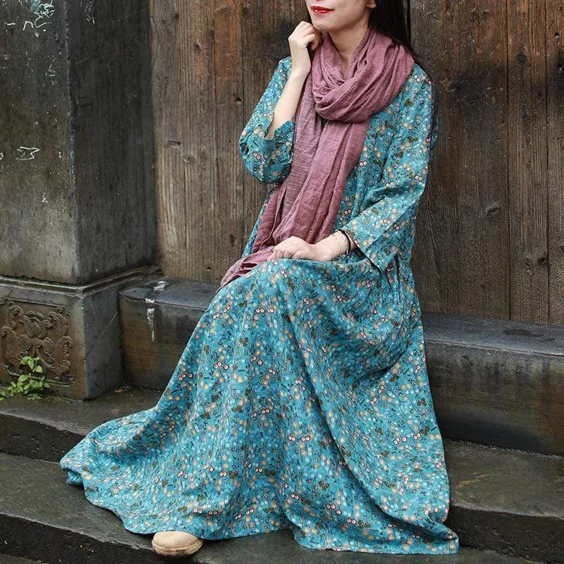 Vada Floral Cotton Maxi Dress