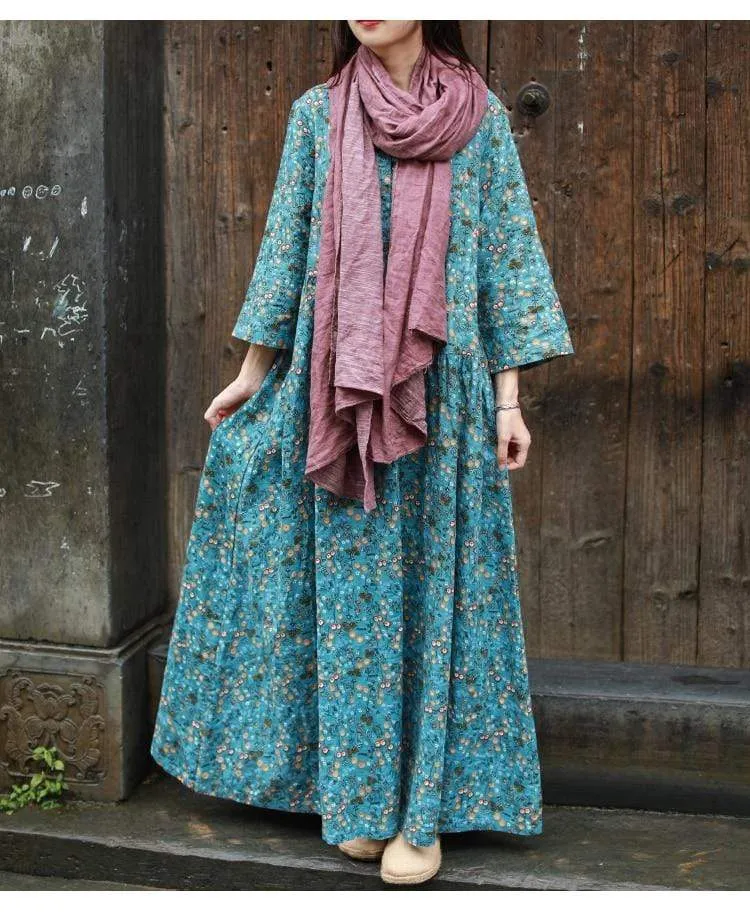 Vada Floral Cotton Maxi Dress