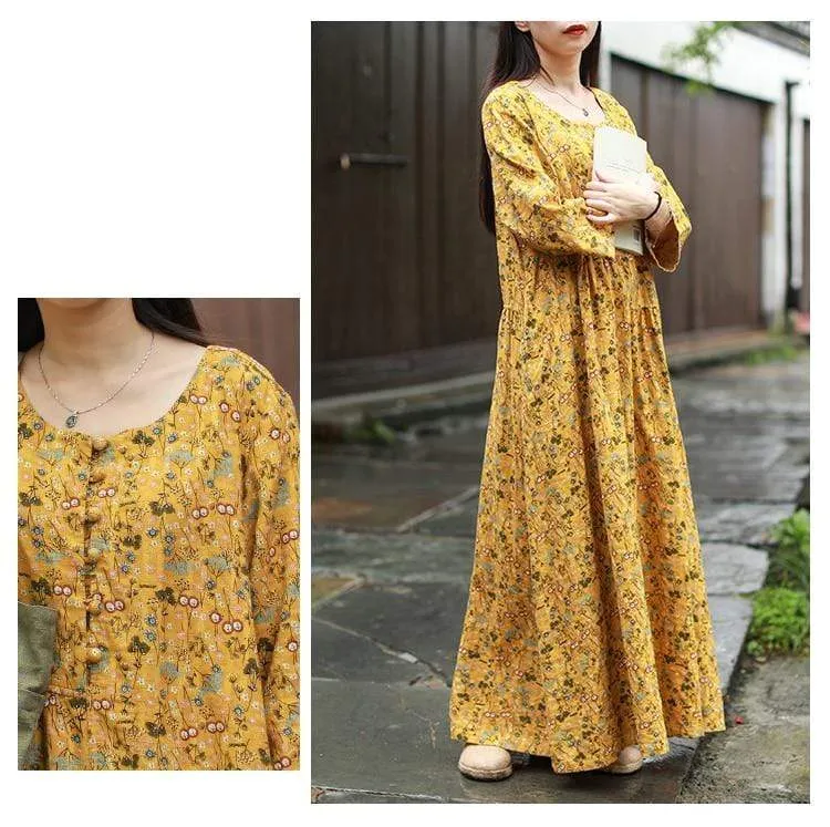 Vada Floral Cotton Maxi Dress