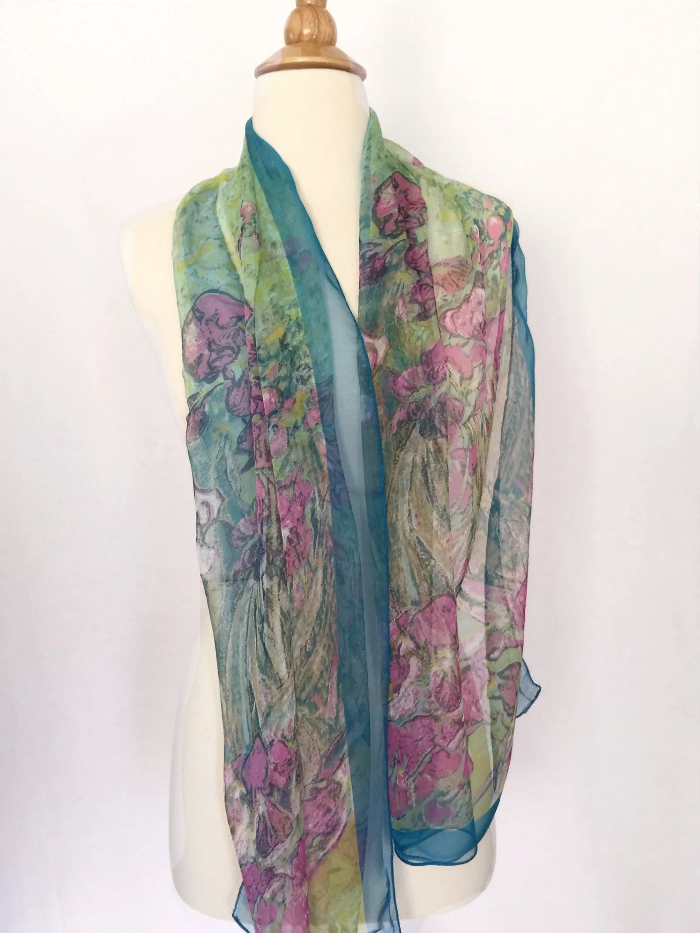 Van Gogh Irises Scarf - Magenta