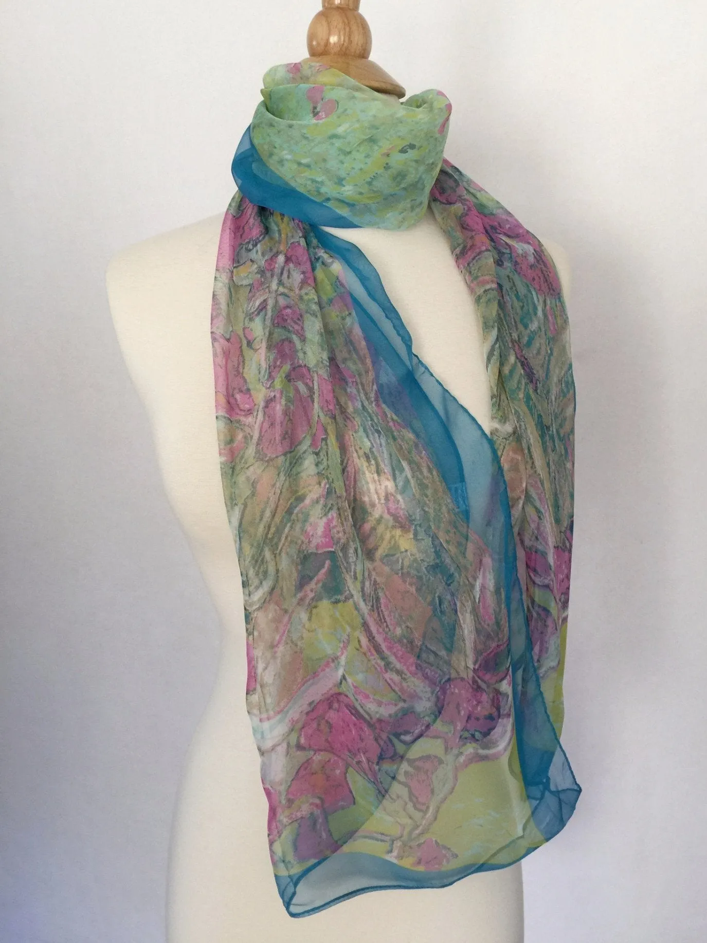 Van Gogh Irises Scarf - Magenta