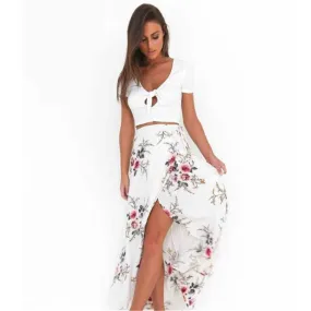 Vintage Floral Print Maxi Skirt