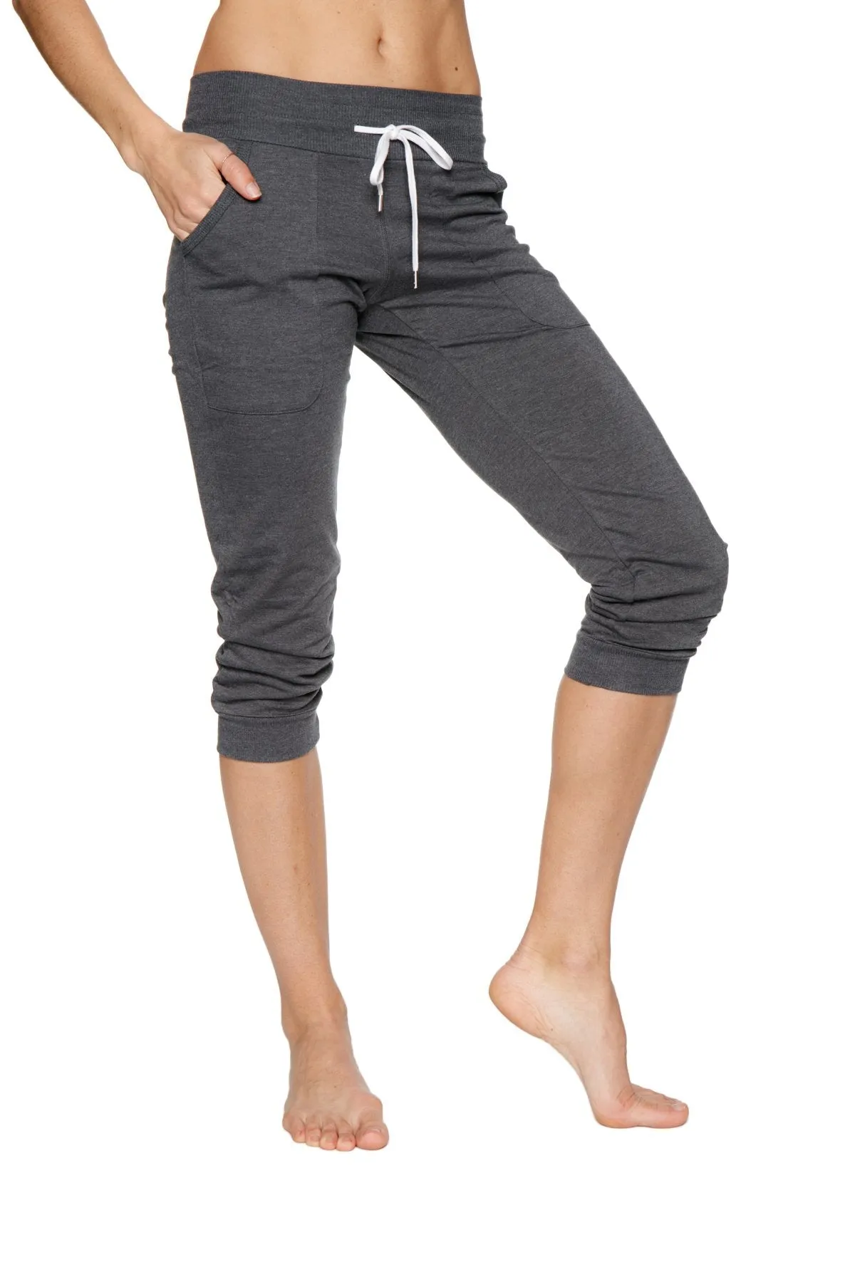 Women's Cuffed Jogger Yoga Pant (Solid Charcoal)