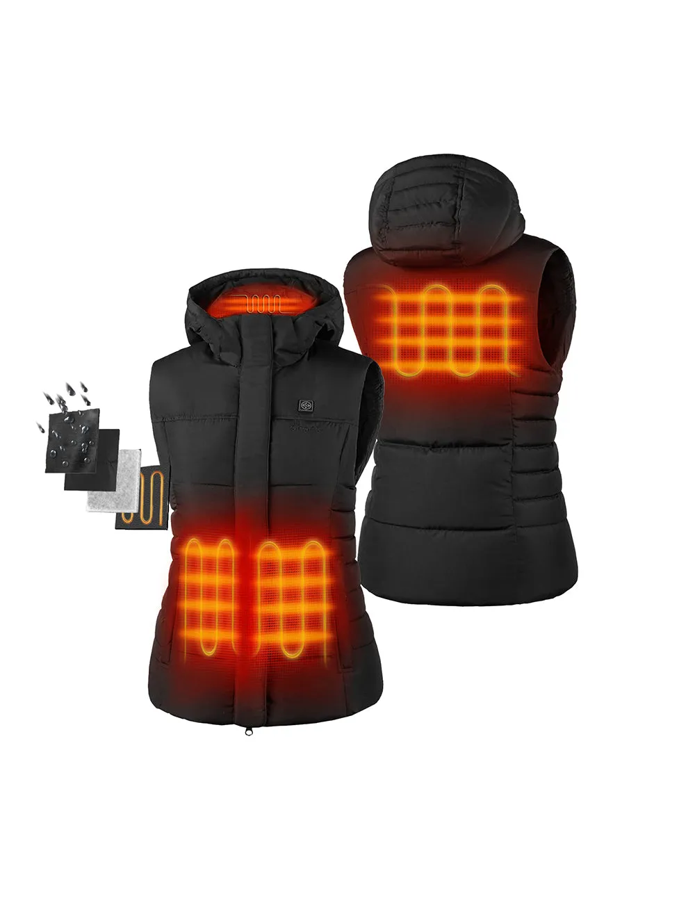 Women's Heated Down Vest - Black