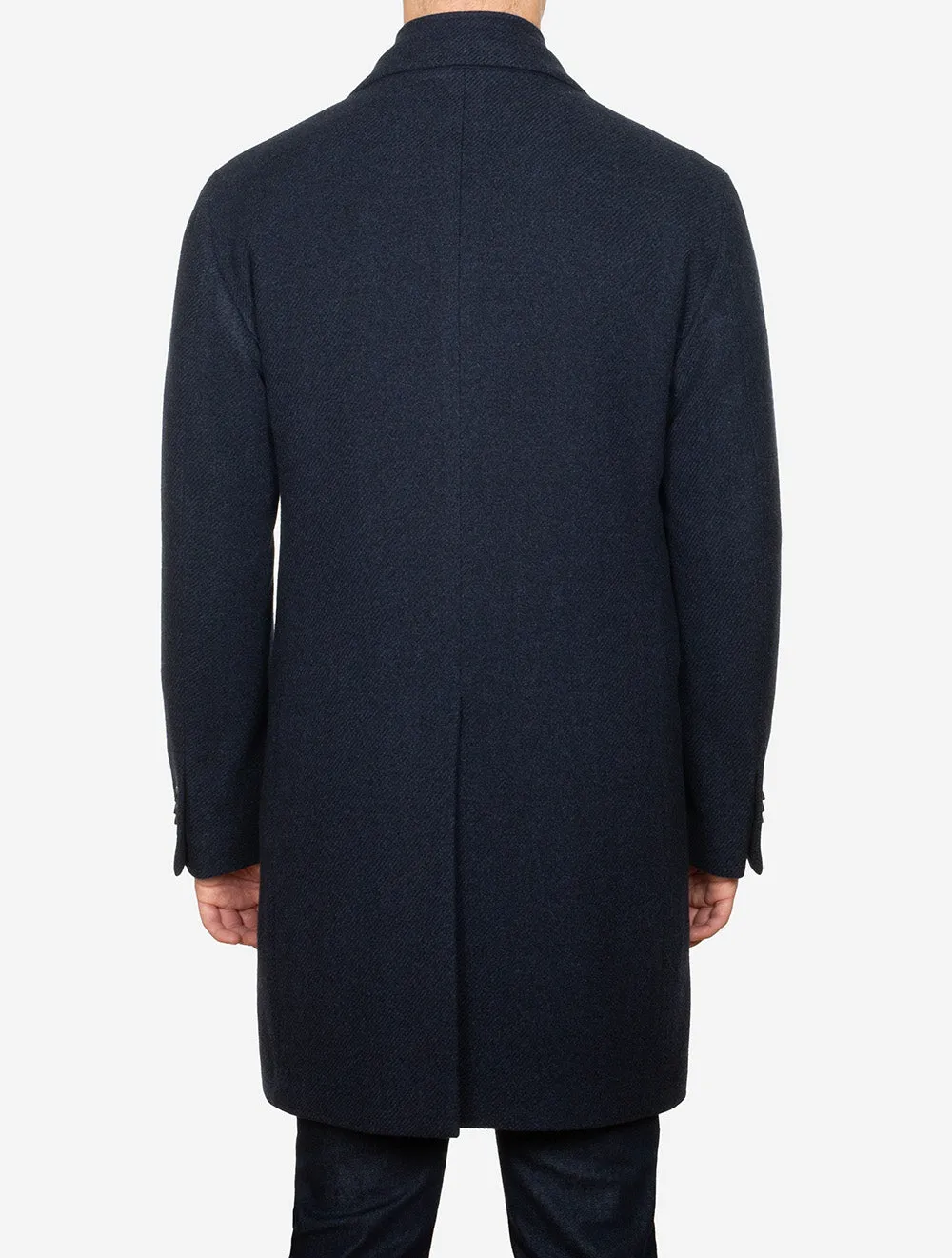 Wool And Silk Overcoat Blue