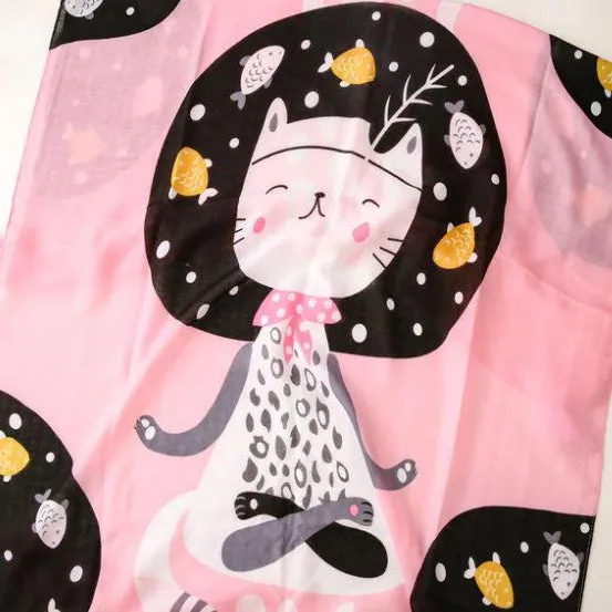 Yoga Kitty Pink Scarf