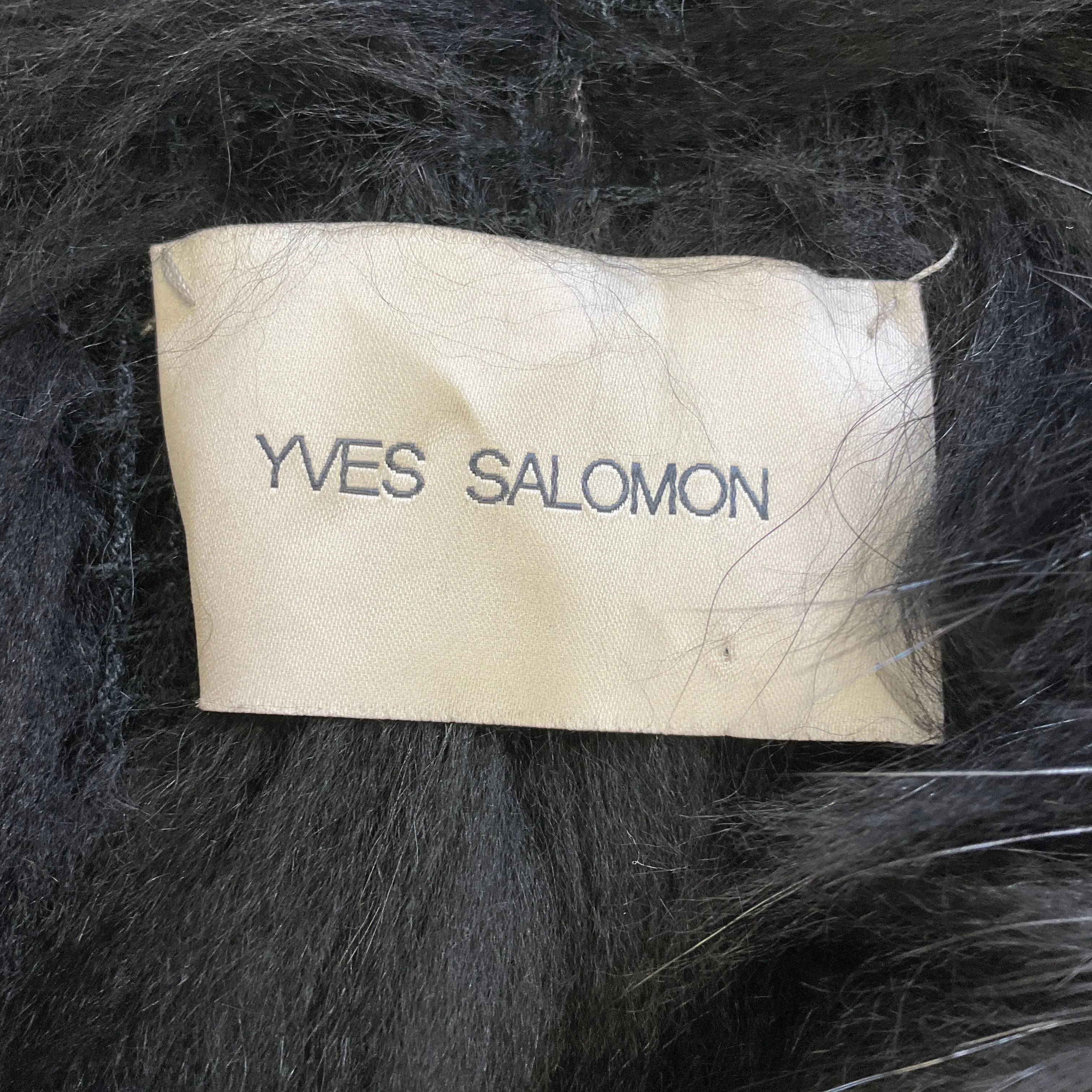 Yves Salomon Black Raccoon Fur and Lamb Fur Vest