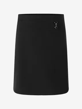 Zeco Girls School Lycra Heart Skirt in Black