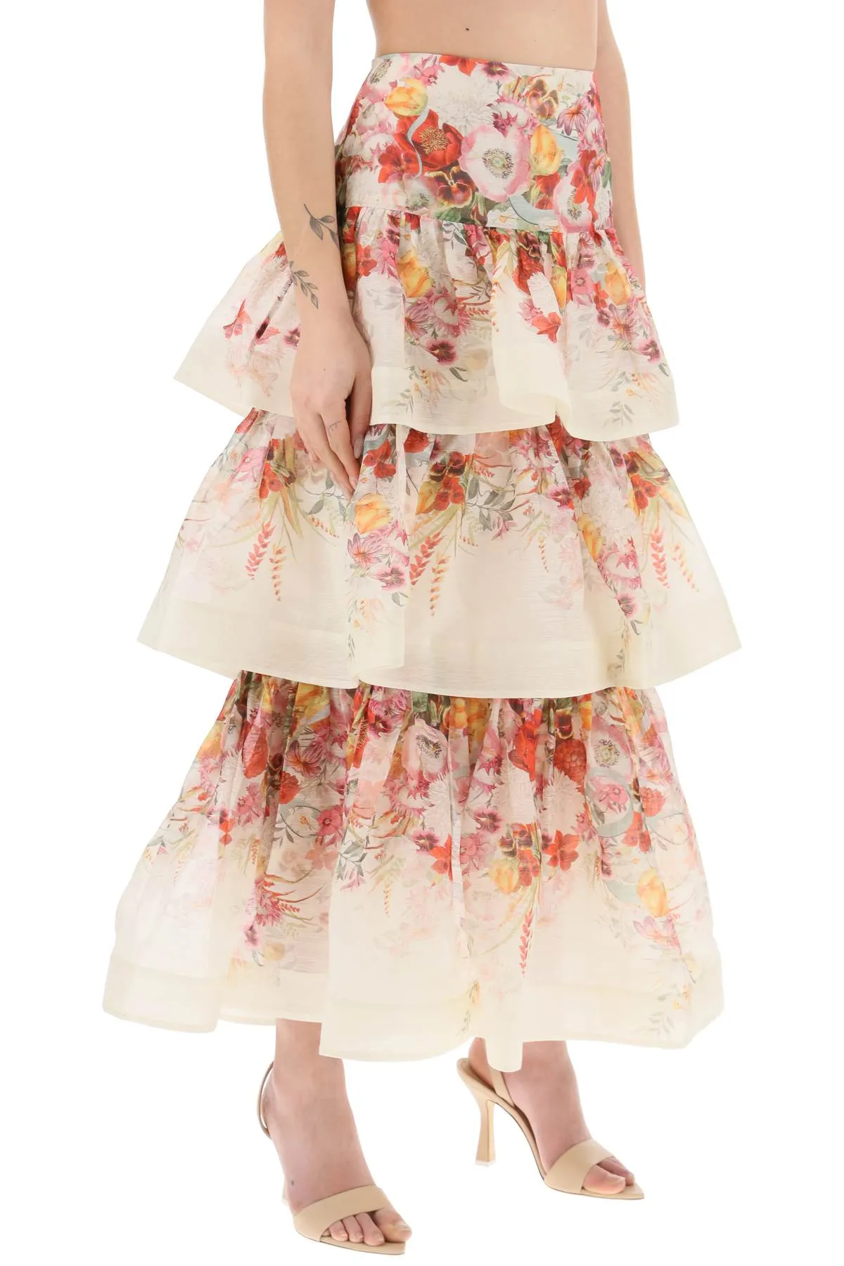 Zimmermann 'wonderland' tiered maxi skirt